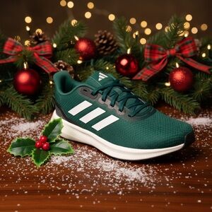 Adidas Forest Green Sneakers with White Accents